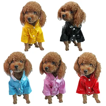 Yağışlı Sezon Moda PU Yansıtıcı Şerit Pet Kapüşonlu Yağmurluk Büyük Köpek Yağmurluk Küçük Oyuncak Köpek Yağmurluk