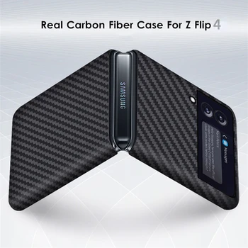 Samsung Galaxy Z Flip 4 Aramid Elyaf Ultra İnce Gerçek Karbon Fiber case Arka Z Flip4 5G