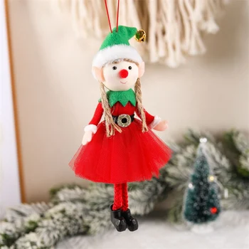 Mutlu Yeni Yıl Çocuk Hediye Noel Elf Bebek Süs Noel Ağacı Kolye Noel Dekorasyon Ev Asılı Kolye Navidad 2022