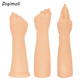 Büyük boy Yumruk Dildos Anal Plug Simülasyon Kol Penis Teşvik Vajina ve Anüs Yumuşak El Dick Palm Butt Plug Seks Oyuncakları Kadınlar için