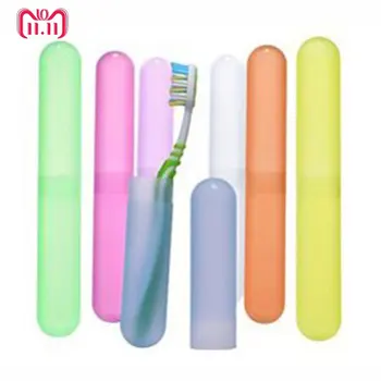 1 ADET Rastgele Renk Sevimli Taşınabilir Diş Fırçası Tutucu Açık Seyahat Yürüyüş Kamp Diş Fırçası Durumda Banyo Aksesuarları