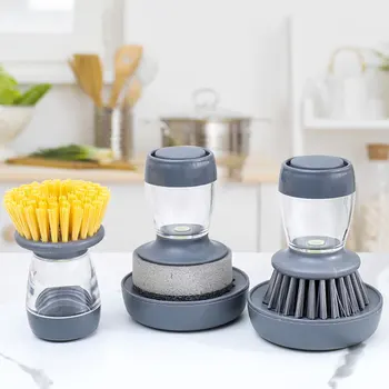 Otomatik Sıvı Pot Yıkama Fırçaları Yıkama Sıvı Sabunluk tahta fırçası Tel Temizleyici Araçları Mutfak Aksesuarları
