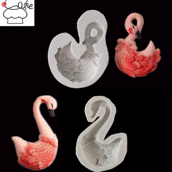 Yeni Kuğu Flamingo Fondan Kalıp DIY Fondan Kil Kil Şekillendirici Araçları K162