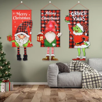 Noel Kapı Asılı Afiş Noel Baba Meçhul Bebek noel dekorasyonları Ev İçin Noel Süsler Natal Navidad Noel 2023 Yeni Yıl