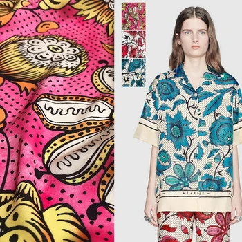 Italyan Marka Baskılı Polyester Kumaş Gömlek Elbise için Moda DIY Dikiş Kumaşlar Toptan Kumaş Metre başına Malzeme