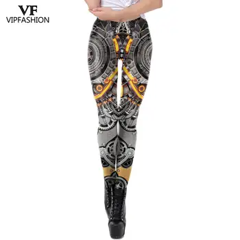 VIP MODA 3D Punk Baskı Tayt Orta Bel Artı Boyutu Giyim Kadın Seksi Sıska Kostümleri Kış Legging Kadın Pantolon