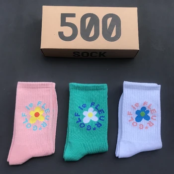3 Çift / kutu kadın Çorap Japon Pamuk Renkli Çiçek Karikatür Sevimli Mutlu Çorap Kız için noel hediyesi Kutu ambalaj