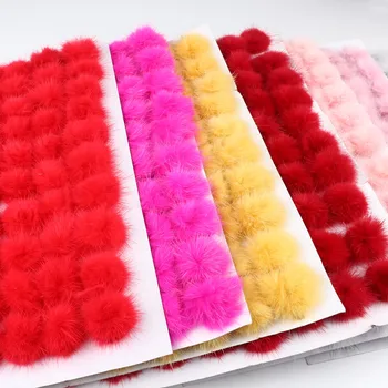 2.5 Cm Renkli Ponponlar El Sanatları Gerçek Peluş Takı Tilki Kürk Topu Kabarık Anahtarlık Firkete Dıy Malzeme Çantası El Yapımı Aksesuarlar