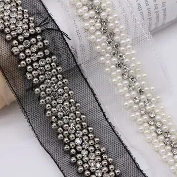 6 Metre Kore El Yapımı Boncuk Ağır Sanayi İnci Elmas Dantel DIY Giyim saç Aksesuarları Düğün Ayakkabı Şapka Aksesuarları