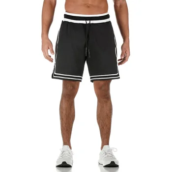 erkek şort polyester elastik orta bel basketbol egzersiz şort Fermuar cep korte broek yaz koşu kısa mannen homme