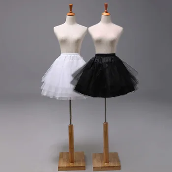 2022 Kadın Kısa Petticoats Bir Çizgi 3 Kat Jüpon düğün elbisesi jüpon cerceau mariage Beyaz Siyah 2 Renk