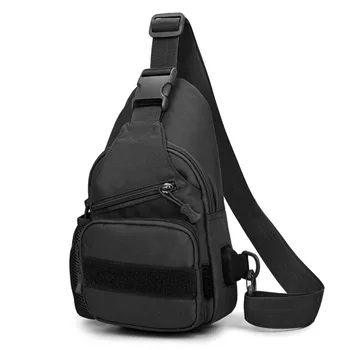 USB Şarj omuzdan askili çanta Askeri Ordu Taktik asma sırt çantası Kamp Yürüyüş Kamuflaj Göğüs askılı çanta Avcılık
