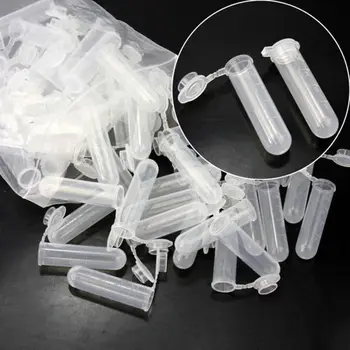 50 Adet / grup 5ml Plastik Şişeler Çok amaçlı saydam tüp Boş Örnek Saklama Kabı Plastik Hafif Tüp Taşıması Kolay