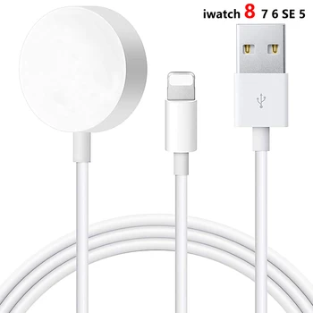 Taşınabilir Kablosuz Şarj Apple Ürünü için 8 7 6 SE 5 4 Manyetik şarj standı İstasyonu USB şarj aleti kablosu iwatch serisi 1 2 3