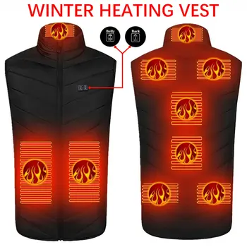 2-11 Alanları kendinden ısıtmalı yelek adam erkek ısıtma ceket ısıtmalı USB Powered vücut sıcak ısıtma termal yelek kadın kış giyim