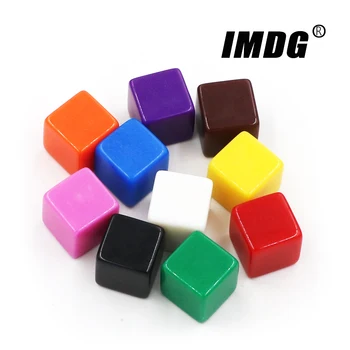 10 adet / paket Boş Zar Yeni Renkli Akrilik 16mm Küpleri Kare Köşe Öğretim Sahne Oyun Aksesuarları Matematik Araçları