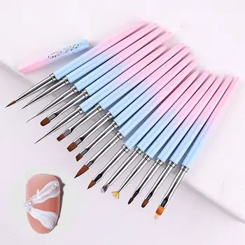 Tırnak resim fırçası İpuçları UV Jel Boyama Uzatma Fırçası Tırnak Fırçaları Çivi Kalem manikür seti Tırnak Sanat Araçları
