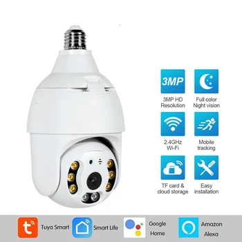 INQMEGA Ampul Lamba Kamera 3MP IP Kamera Mini Dome Kablosuz Lamba Akıllı Yaşam Güvenlik CCTV Kamera Eklemek Google Ev Veya Aleax