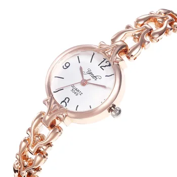Bayanlar İzle Relogio Feminino Lüks Bilezik Çelik Zincir İzle Kadınlar için Gül Altın Elbise günlük kuvars saat Saat Reloj Mujer