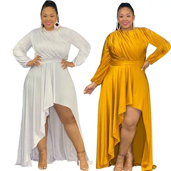 Kadınlar için afrika Elbiseler İlkbahar ve Sonbahar Afrika Kadınlar Uzun Kollu Artı Boyutu uzun elbise Afrika Giysi Kadın XL-5XL