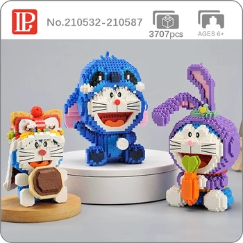 LP Hayvan Canavar Tavşan Doraemon Kedi Aslan Dans Robot Havuç Pet 3D Mini Elmas Blokları Tuğla Yapı Oyuncak Çocuklar için hiçbir Kutu