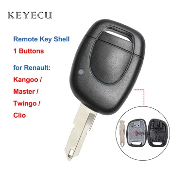 Keyecu Yedek Uzaktan Araba Anahtarı Kabuk Durumda Çerçeve 1 Düğme Renault Twingo Clio Kangoo Usta Boş Bıçak