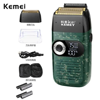 Kemei Elektrikli Tıraş Makinesi Keimei Erkekler jileti Tıraş Başlığı Kamei Sakal Düzeltici Kemel LCD Yüz Bıyık Rasor Kemey Kmei Bıyık Saç Kesimi