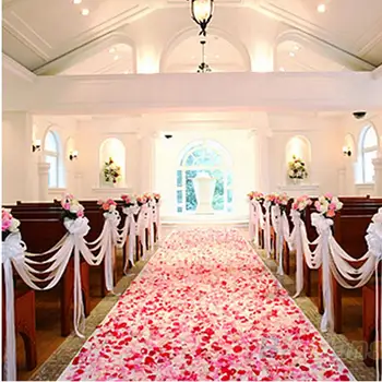 Toptan 100 adet / grup Petalos De Rosa Düğün Dekorasyon Parti Moda Yapay Çiçek Polyester Düğün Dekoratif Gül Yaprakları