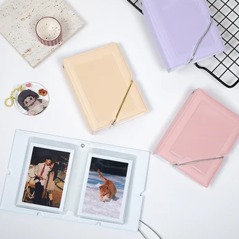 3 inç Polaroid Fotoğraf Albümü Kore Idol Resimleri Depolama Kitap kart tutucu 32 İzgaralar Plug-in Mini Resim Karikatür Fotoğraf Albümü