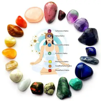 7 Renkler / Set Doğal Yoga enerji taşı Çakra Taş Düzensiz Reiki Şifa Kristalleri Taş Cilalı Bireysel Taşlar