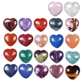 3cm Çeşitli Malzemeler Taşlar Doğal Gül Kuvars Kristalleri Aşk Kalp Şeklinde Ametist şifa taşı Ev Dekorasyon