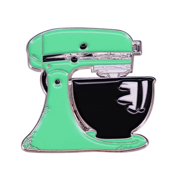 Retro Nane Yeşil Mutfak Mikser Emaye Pin rozeti Günlük Malzemeleri Broş Baker Tatlı Şef Pişirme Sevgilisi Hediyeler