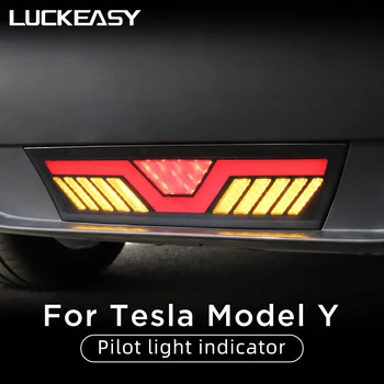 LUCKEASY Tesla Modeli Y İçin Dış Aksesuarlar Araba Arka fren lambaları Pilot Uyarı Dur Emniyet Lambası Dönüş Sinyali