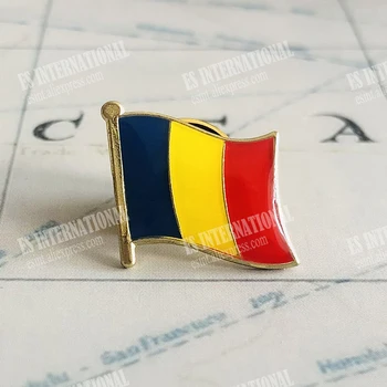 Romanya Ulusal Bayrak Yaka İğneler Kristal Epoksi Metal Emaye Rozeti Boya Broş Hatıra Takım Kişilik Hatıra Hediyeler