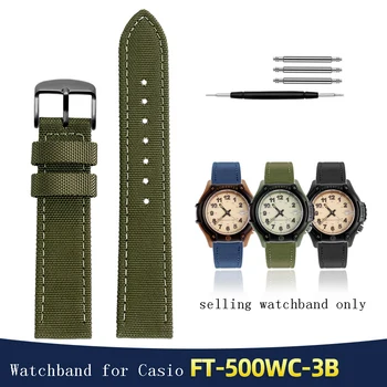 Su geçirmez tuval watchband Casio Forester klasik retro orman erkek FT-500WC-3B / 5B naylon kayış 19mm bileklikli bilezikler