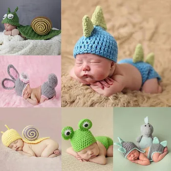 30 Türleri Yenidoğan Fotoğraf Aksesuarları Bebek Kostümleri Fotoğraf Sahne Karikatür Tilki El Yapımı Tığ Örgü Bebek Giysileri