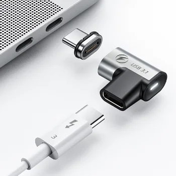 ANMONE USB Tip C 3.1 Adaptörü 90 Derece 24pin PD100W macbook için konektör Samsung USB kablosu Dönüştürücü 4K 10Gbs Veri Kablosu