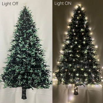 4.9x2. 5Ft Noel Ağacı Goblen Duvar Asılı 10M 100LED LED dize ışıkları Kapı Kapak Ev Yatak Odası Zemin Noel Dekor