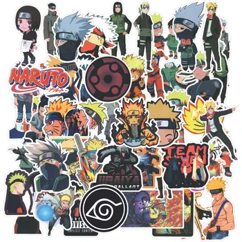 50 adet Naruto Sticker Bagaj Gitar Kaykay Dizüstü Çıkartmalar Anime Çıkartmalar Sevimli Etiket Paketi Dizüstü Cilt Çocuk Oyuncakları