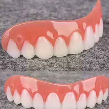 Üst Yanlış Diş Silikon Sahte Diş Simülasyon Parantez Ağartma Yapay Aracı Diş Hijyeni Beyazlatmak Bakım Fırçası Parantez N2t4