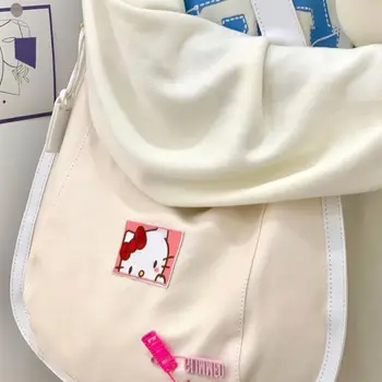 Hello Kitty çanta Kanvas Çanta Kadın Kore Tarzı Tek Omuz Hamur Tote Çanta Sınıf Koleji Öğrenci Büyük Kapasiteli Crossbody
