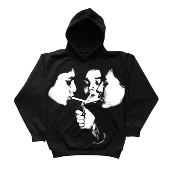 Erkek hoodies Zip hoodie baskı grafik goth Kazak Spor Ceket Kazak Gotik Uzun Kollu Büyük Boy hoodie Y2k ceket