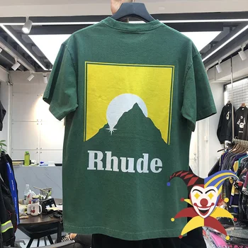 RHUDE T Shirt Erkek Kadın En Kaliteli T-Shirt Rh Logo Baskı Rhude Yaz Tarzı Üstleri Tee