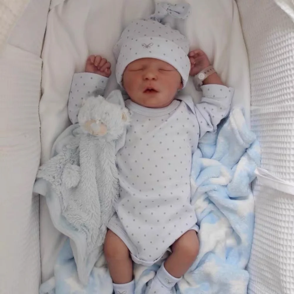 45 CM Yumuşak ve Tam Vücut Silikon Reborn Yürümeye Başlayan erkek oyuncak bebek Gerçekçi Yenidoğan Bebek Esnek 3D Cilt Tonu Damarlar Premie