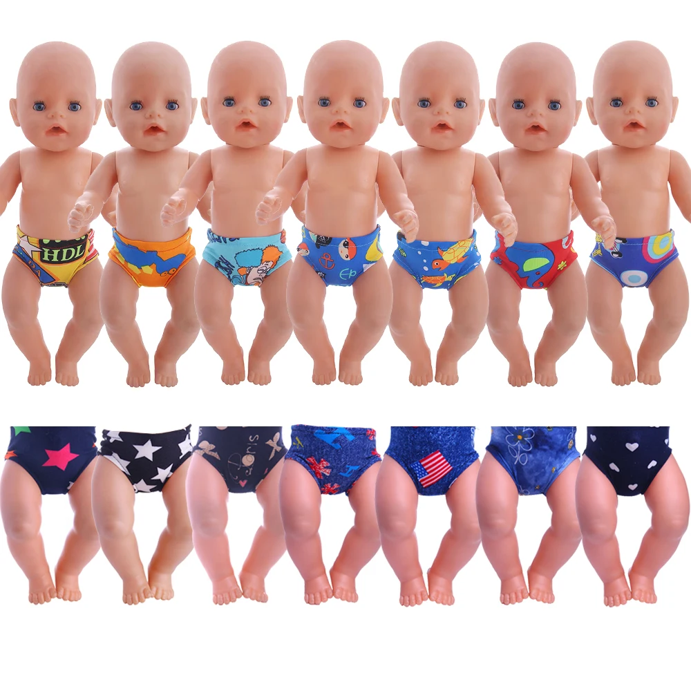El yapımı Pamuk Baskılı Unisex İç Çamaşırı Külot Amerikan 18 İnç Bebek ve 43cm Yeniden Doğmuş Bebek OG Bebek Aksesuarları Bizim Nesil