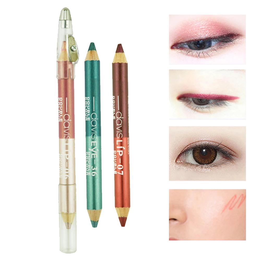 Çift başlı Dayanıklı Sweatproof Eyeliner Kalem Göz Farı Kalem ömürlü Göz Kalemi Pigment Su Geçirmez Göz Makyaj Araçları