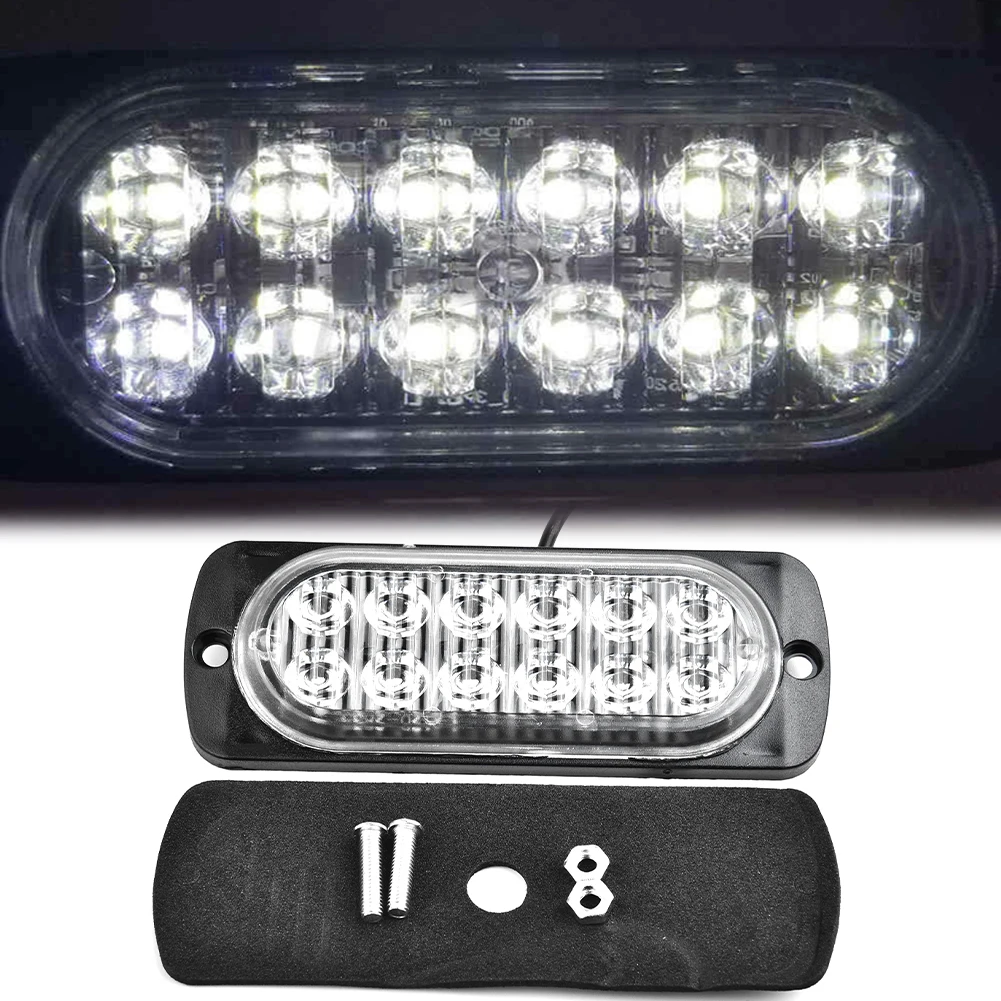 12LED araba her zaman parlak uyarı ışığı arıza acil ışık araba kamyon römork işaret lambası LED yan ışık arabalar için 36W beyaz
