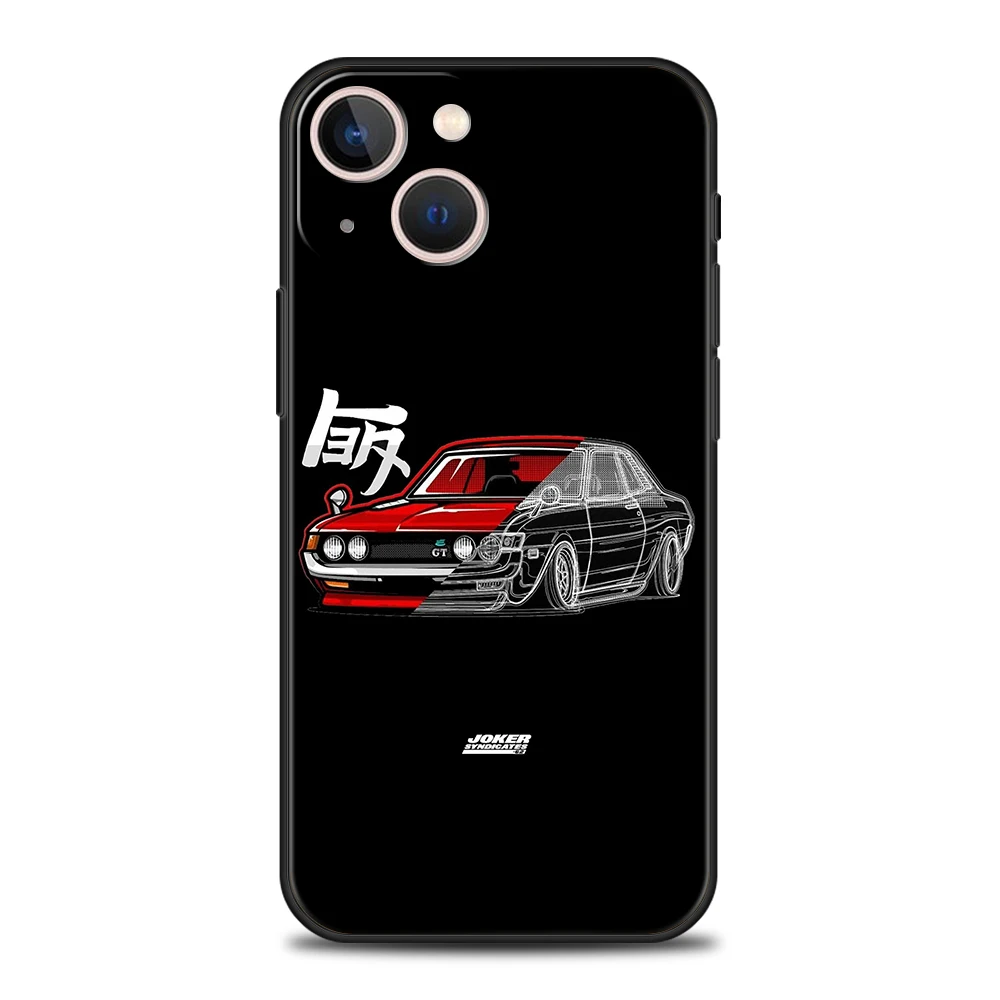 JDM Spor Araba Telefon Kılıfı için iPhone 14 13 12 11 Pro MAX 14 7 8 Artı X XR XS Artı SE 2020 Moda Kapak Fundas TPU Kabuk Coque