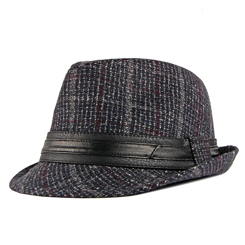Vintage Ekose Fedoras Şapka Kadınlar Ve Erkekler İçin Rahat Yumuşak Yün Caz Kapaklar Kış Şapka 3 Renkler