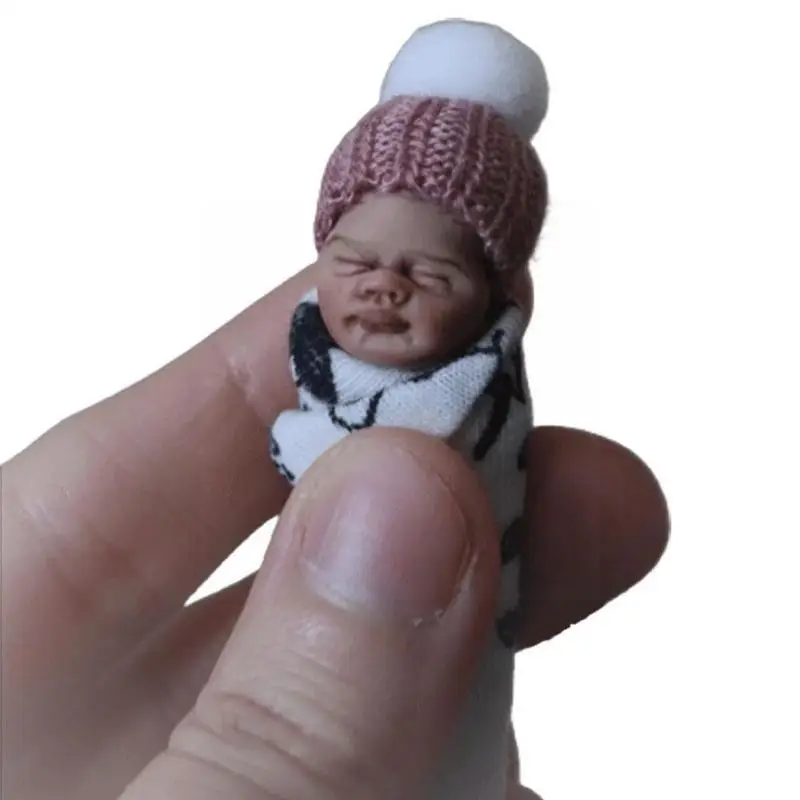 1 adet Mini 5 cm Pvc Simülasyon Bebek Uyku Sevimli Erkek Uyku Bebek Oyuncak Erkek Kız Rastgele Tarzı H5o0